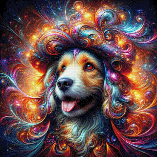 Stolze Nala, Hund mit Locken - Diamond Painting