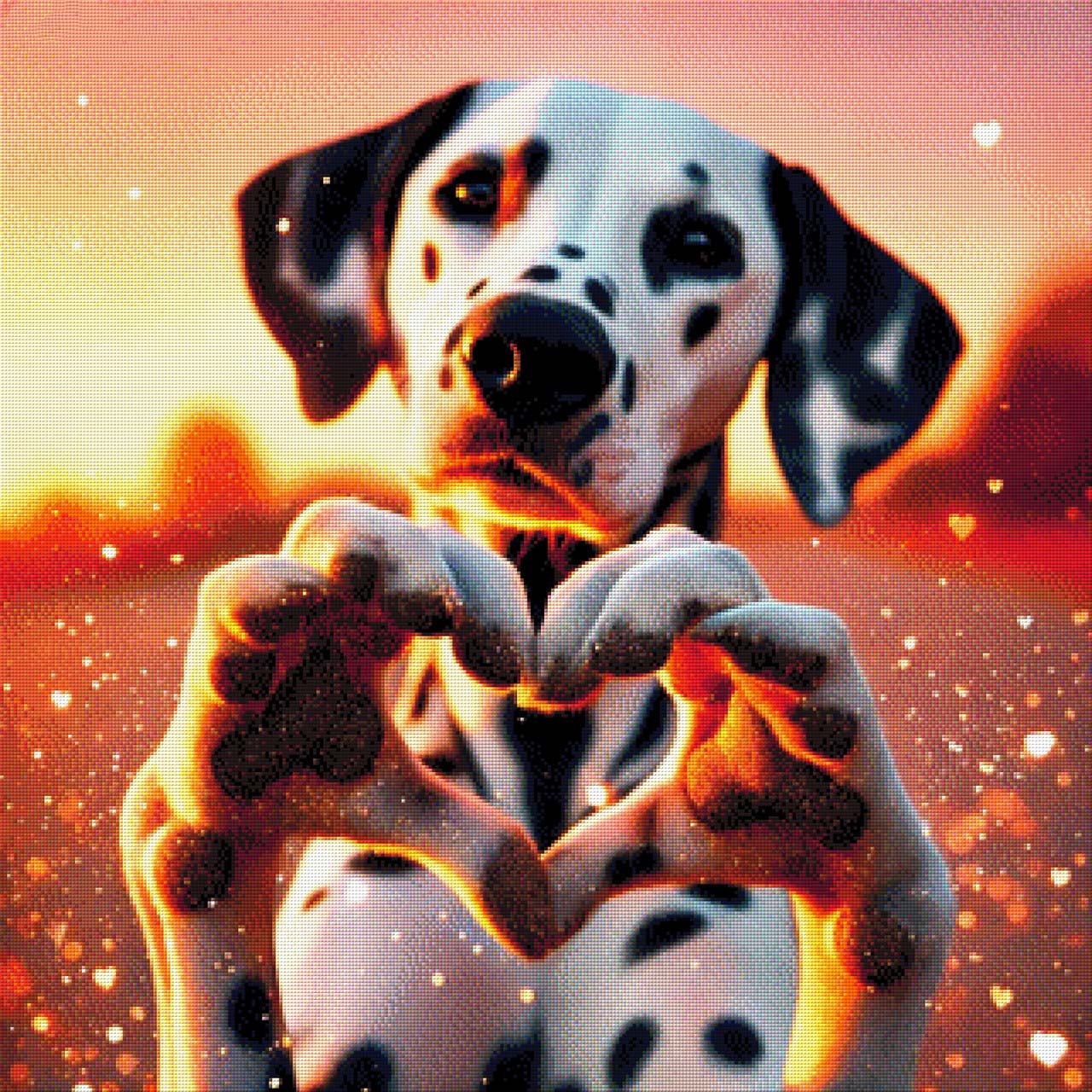 Pünktchen der Dalmatiner in Love - Diamond Painting
