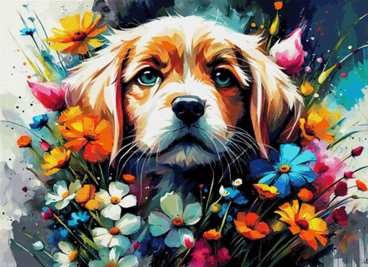 Penny die kleine Hundedame  - Diamond Painting