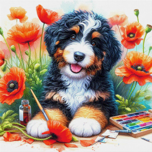 Cassie der Malerhund - Diamond Painting