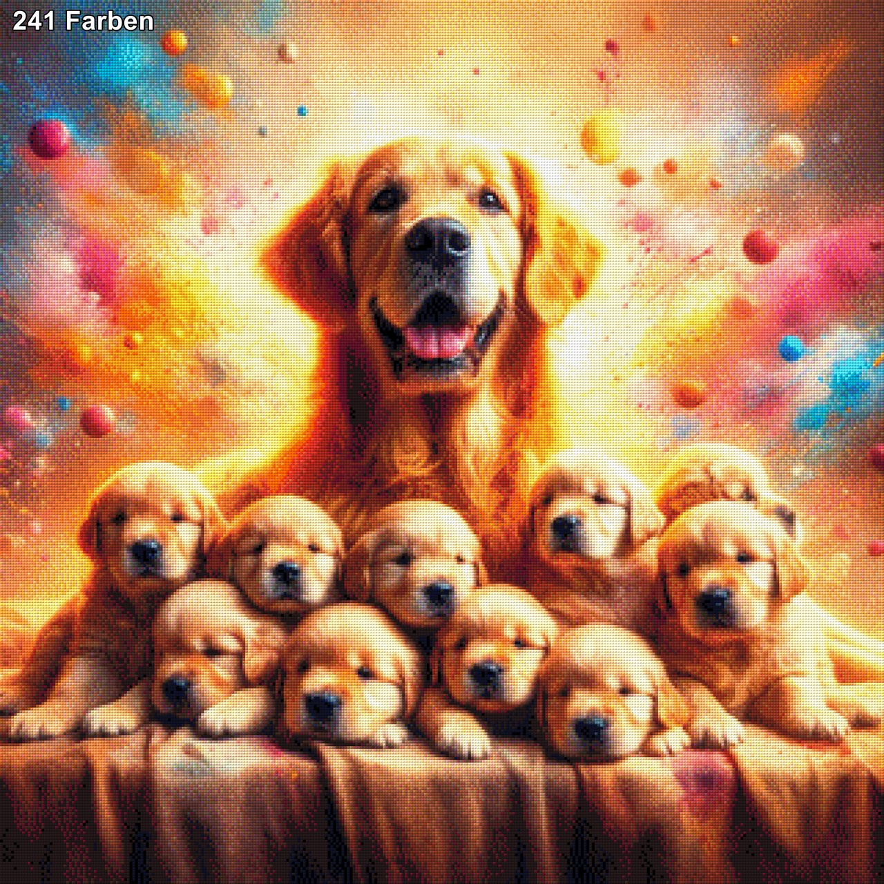 Wuffi im Hunde-Kindergarten - Diamond Painting