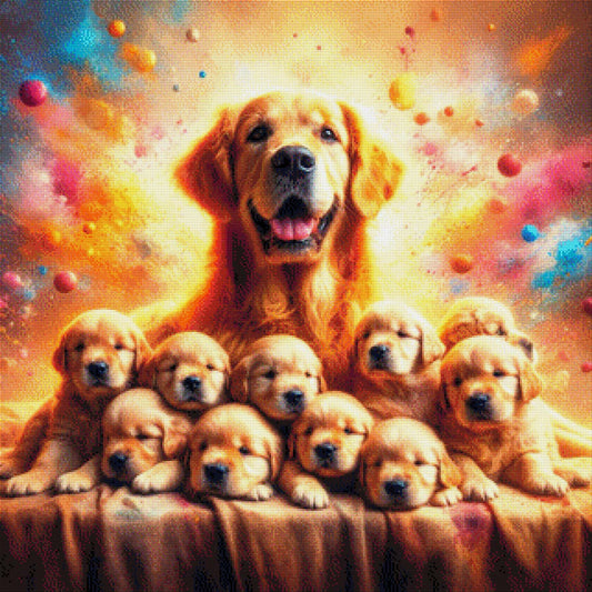 Wuffi im Hunde-Kindergarten - Diamond Painting