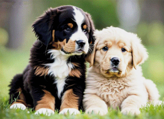 Benny & Luna, Hundeportrait - Diamond Painting