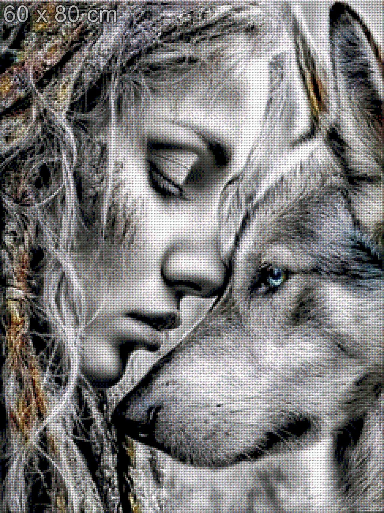 Diamond Painting Hund Frau Liebe
