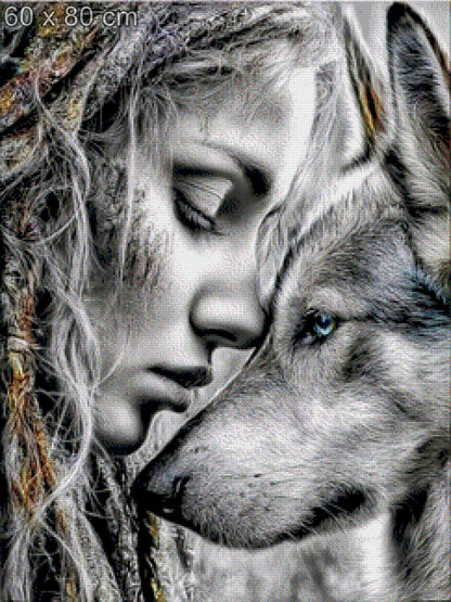 Diamond Painting Hund Frau Liebe