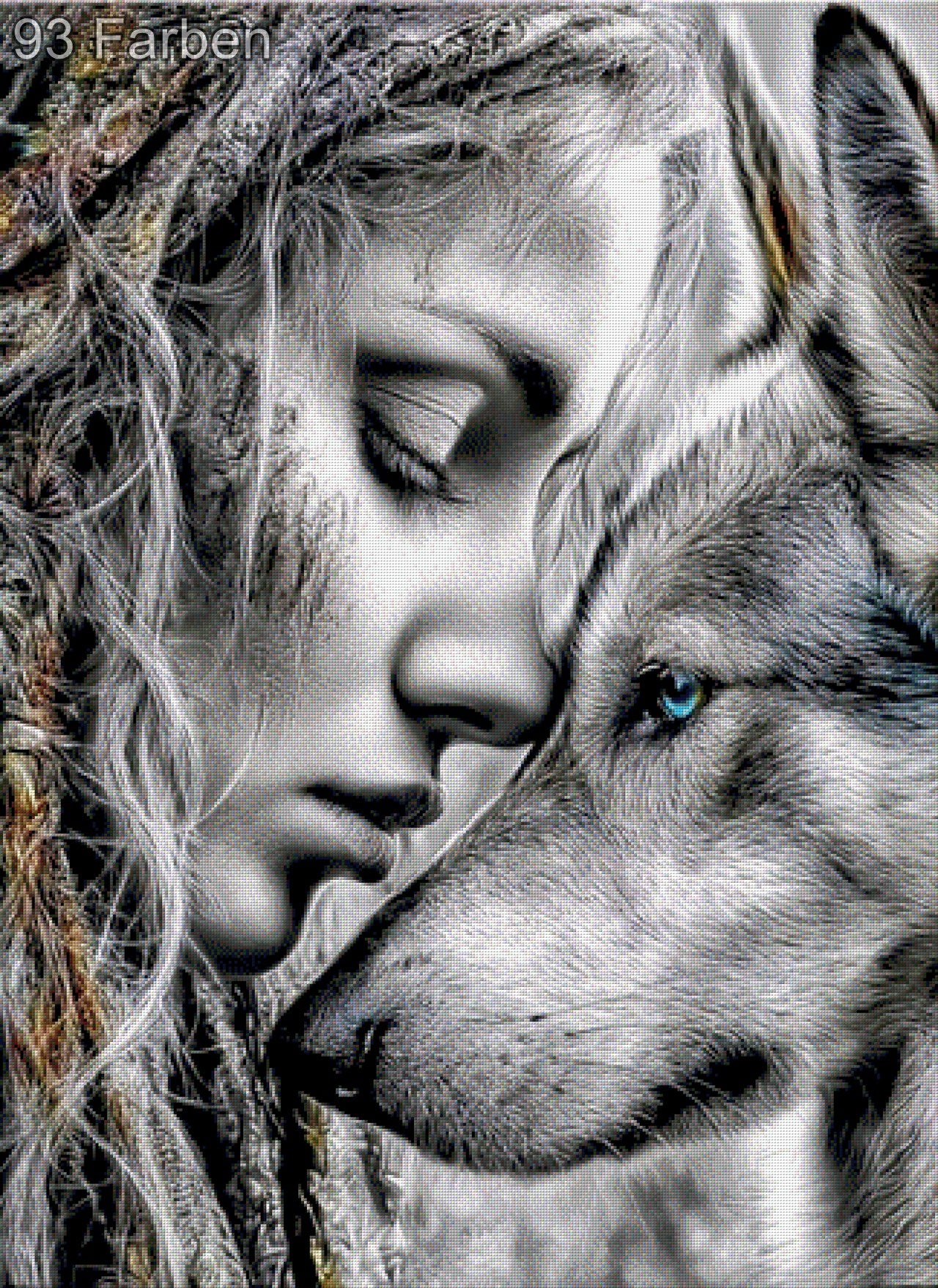 Diamond Painting Hund Frau Liebe