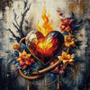 Herz in Flammen - Diamond Painting