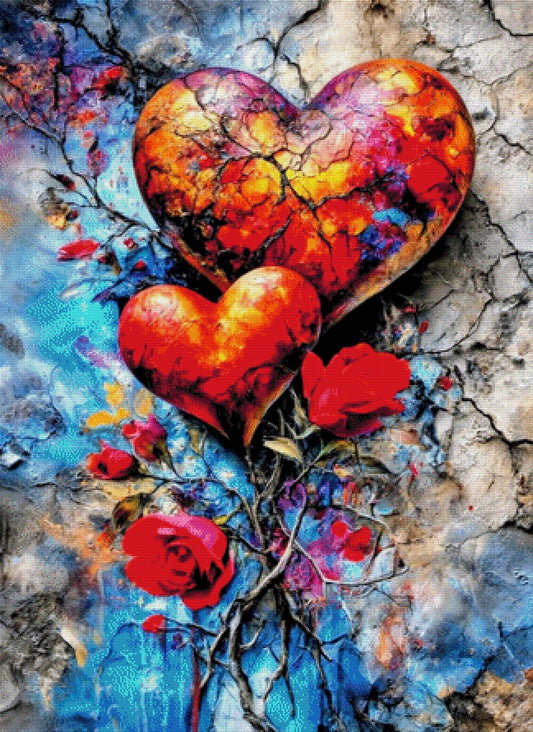 Diamond Painting Herzen Rosen 