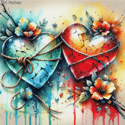 Gebrochene Herzen - Diamond Painting