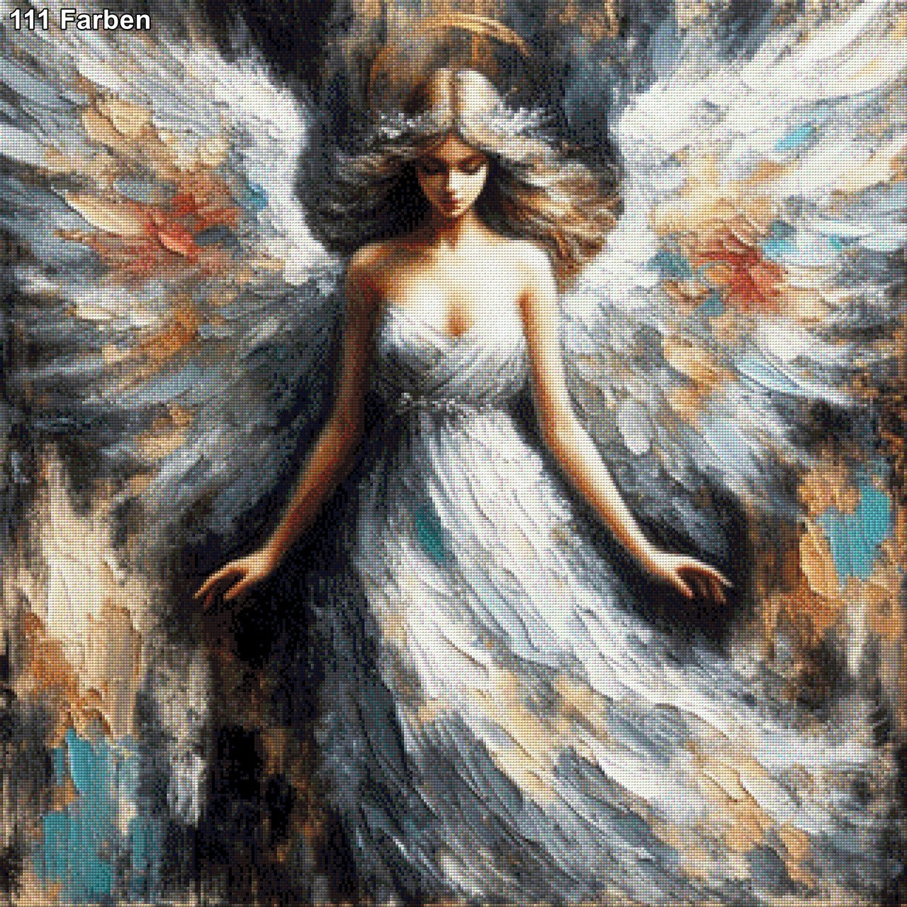 Engelsglanz, Engel als Ölgemälde  - Diamond Painting