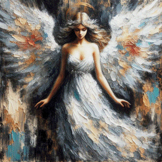 Engelsglanz, Engel als Ölgemälde  - Diamond Painting