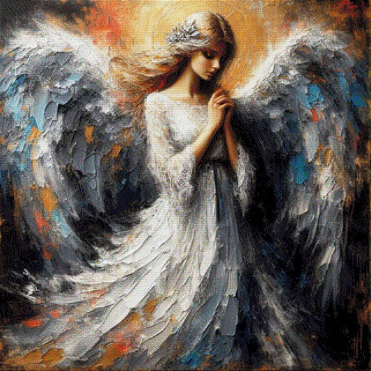 Herzensgebet, betender Engel - Diamond Painting