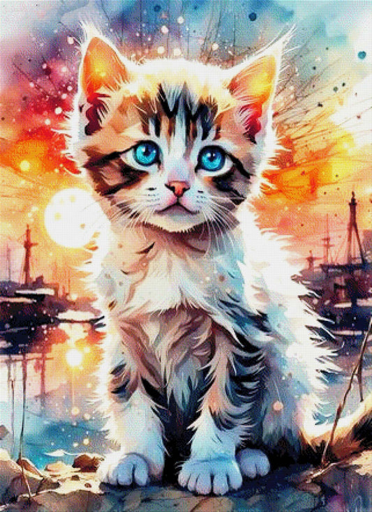 Katze am Hafen - Diamond Painting