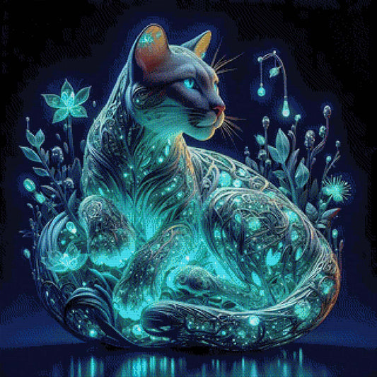 Katze Türkis - Diamond Painting