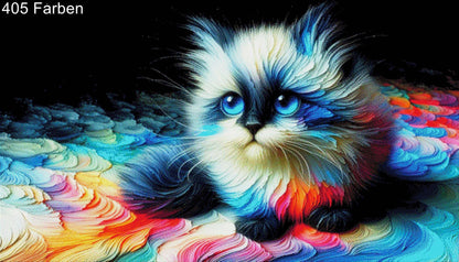 Bunter Stubentiger - Diamond Painting