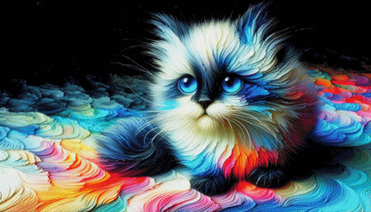 Bunter Stubentiger - Diamond Painting