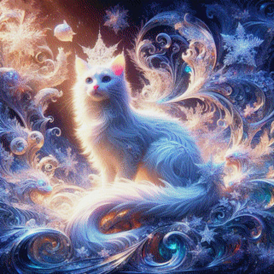 Weiße Katze - Diamond Painting