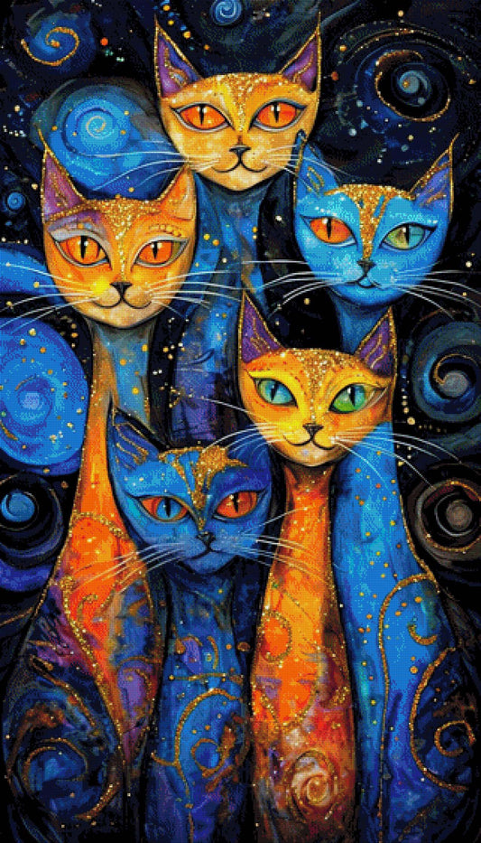 Katzen Abstrakt - Diamond Painting