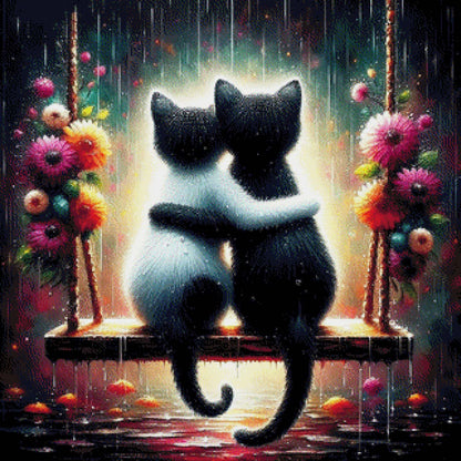 Cats in the Rain - Diamond Painting