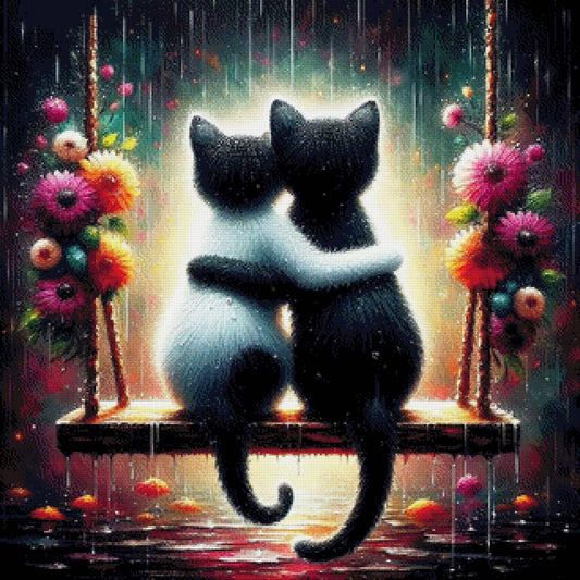 Cats in the Rain - Diamond Painting