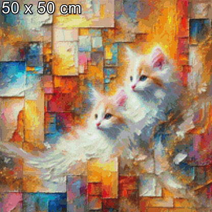Diamond Painting zwei Katzen Katzenbabys