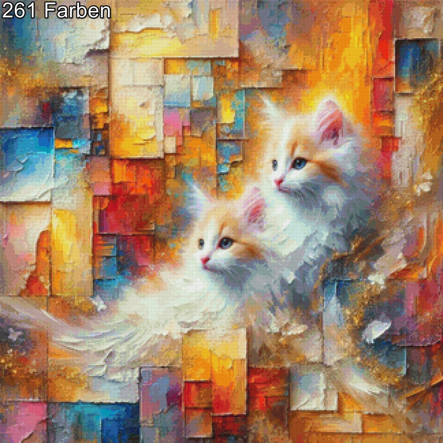 Diamond Painting zwei Katzen Katzenbabys