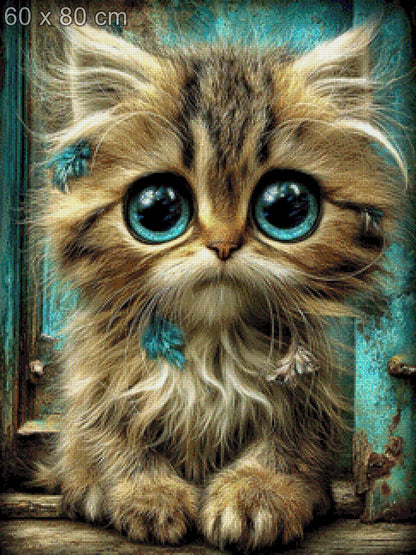 Diamond Painting Katze türkise Augen Kitten