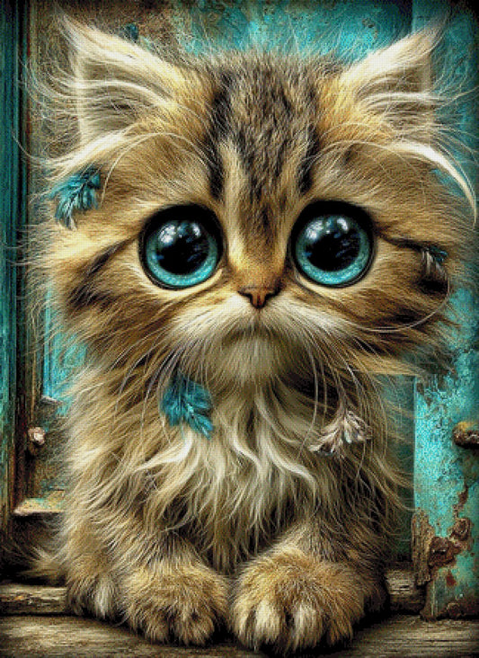 Diamond Painting Katze türkise Augen Kitten