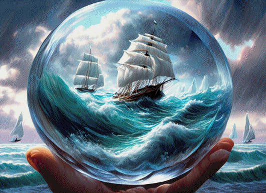 Ozean in der Kugel - Diamond Painting