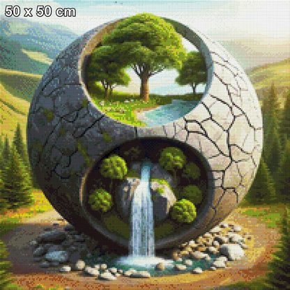 Wasserfall in Kugel - Diamond Painting