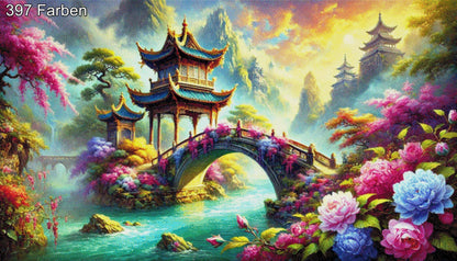 Brücke in China - Diamond Painting