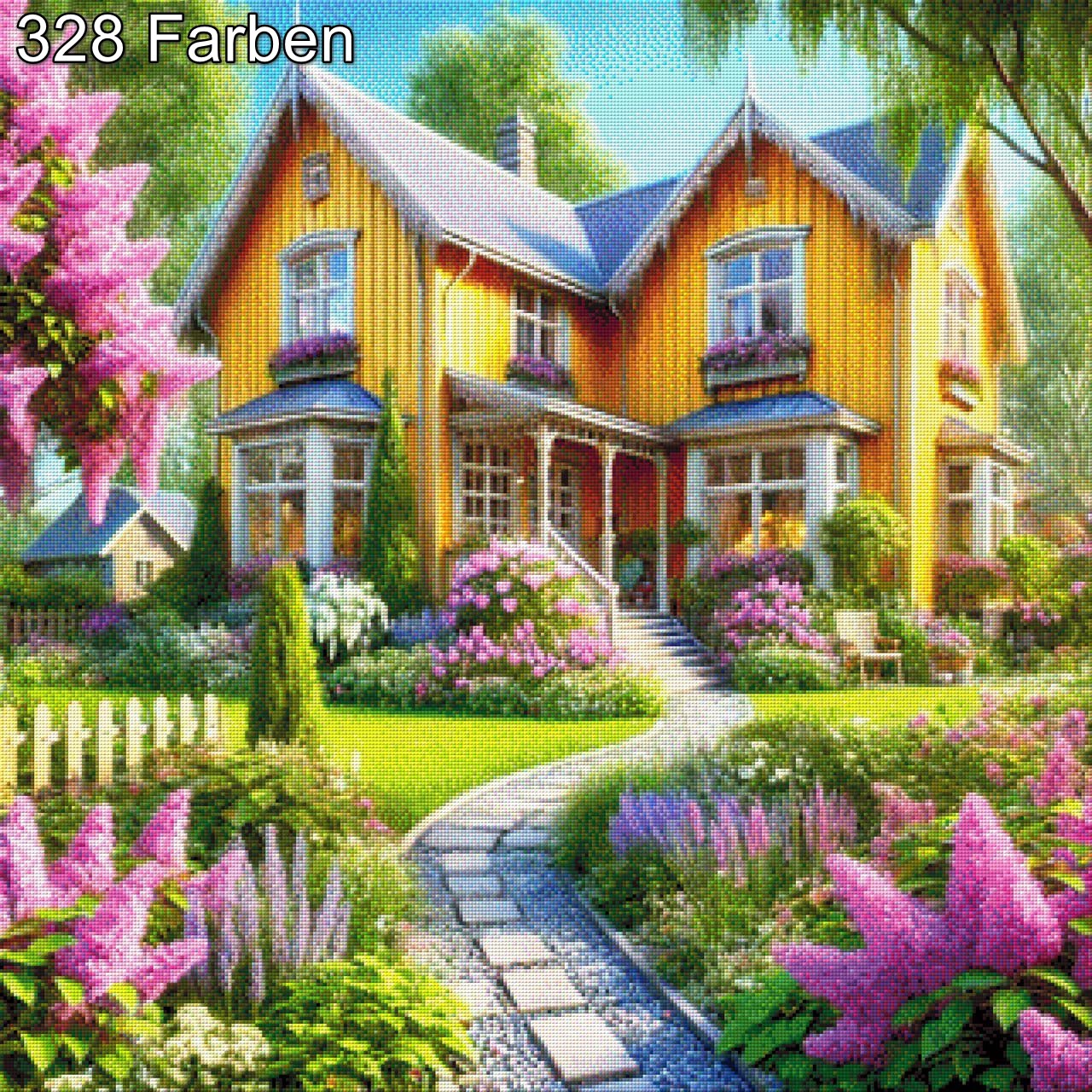 Gelbes Haus - Diamond Painting