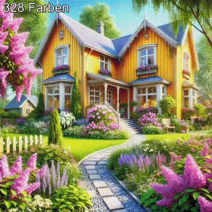 Gelbes Haus - Diamond Painting