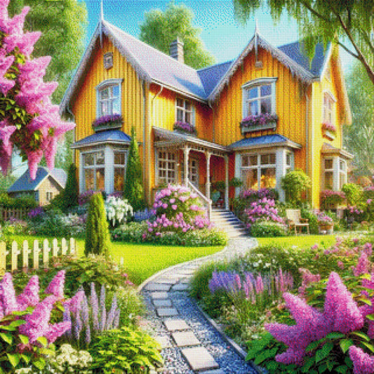 Gelbes Haus - Diamond Painting