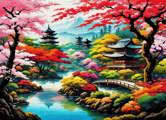 Japanischer Garten - Diamond Painting