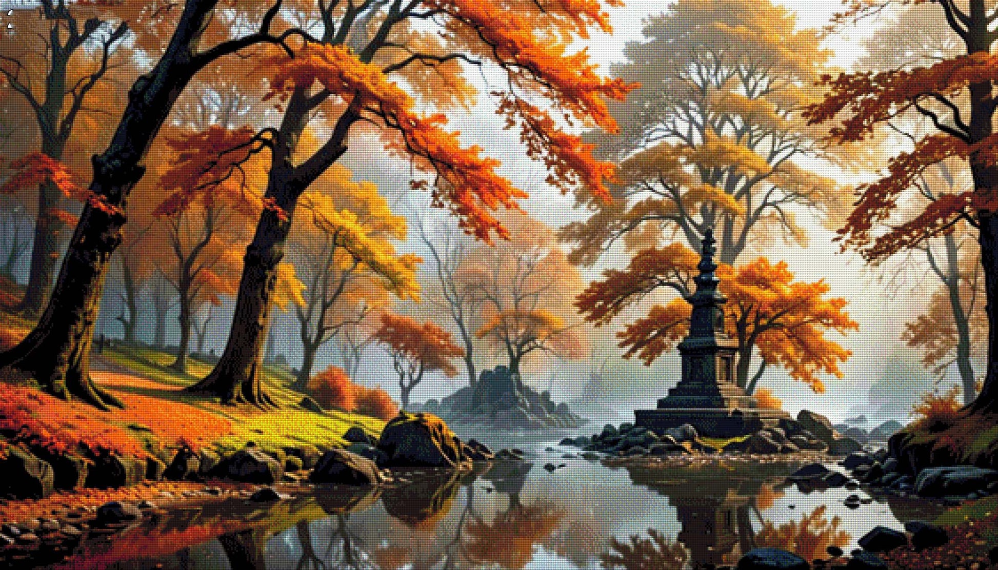 Herbstwald - Diamond Painting