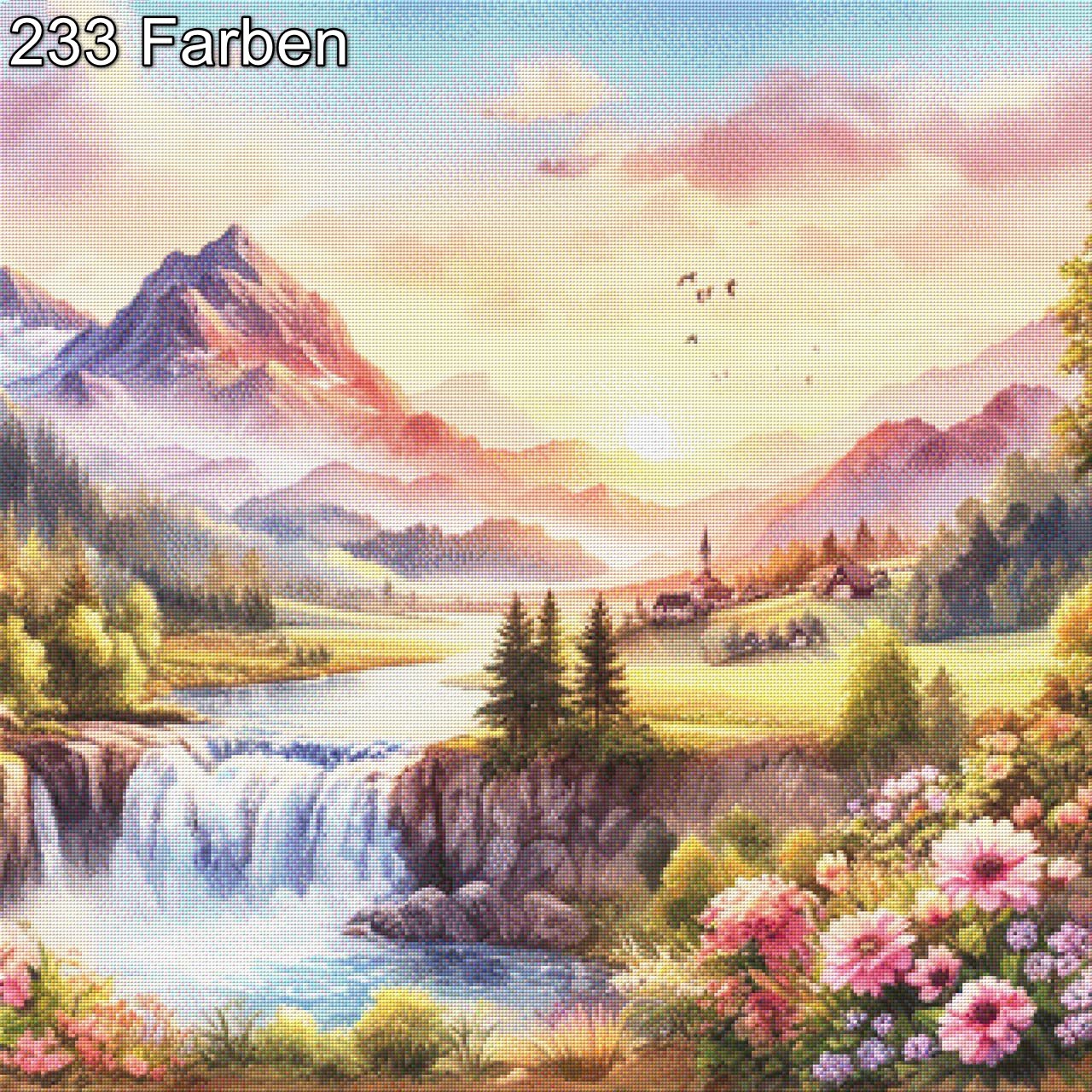 Gebirge in Pastell - Diamond Painting