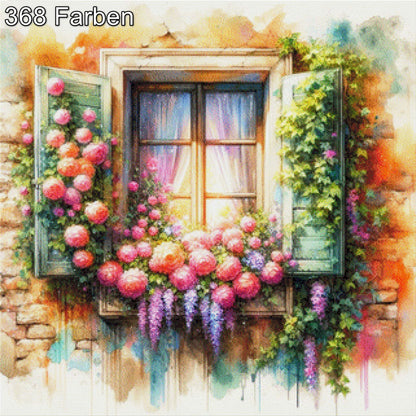 Blumenfenster - Diamond Painting
