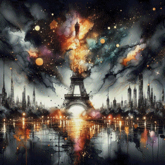 Eiffelturm bei Nacht - Diamond Painting