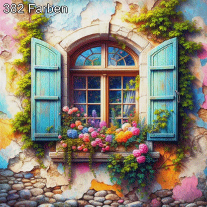 Flower Window - Diamond Painting