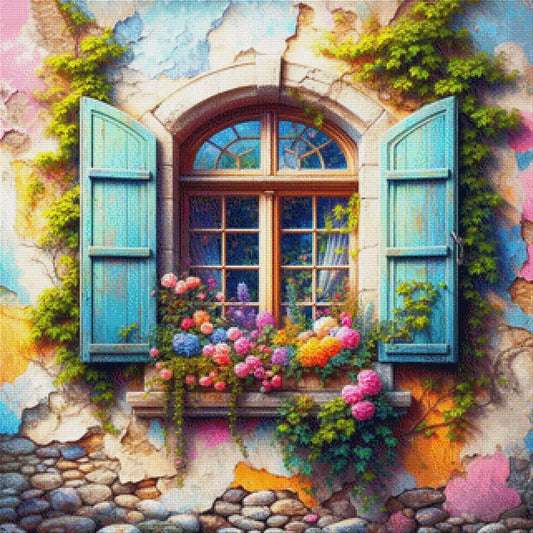 Flower Window - Diamond Painting