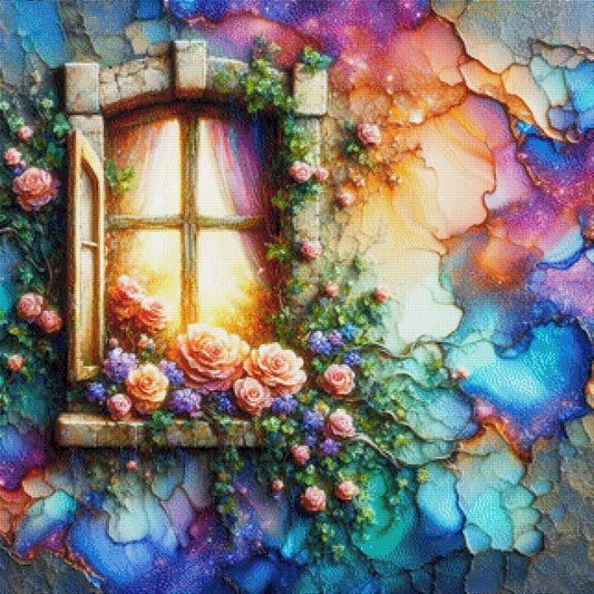 Perlmutt Fenster - Diamond Painting