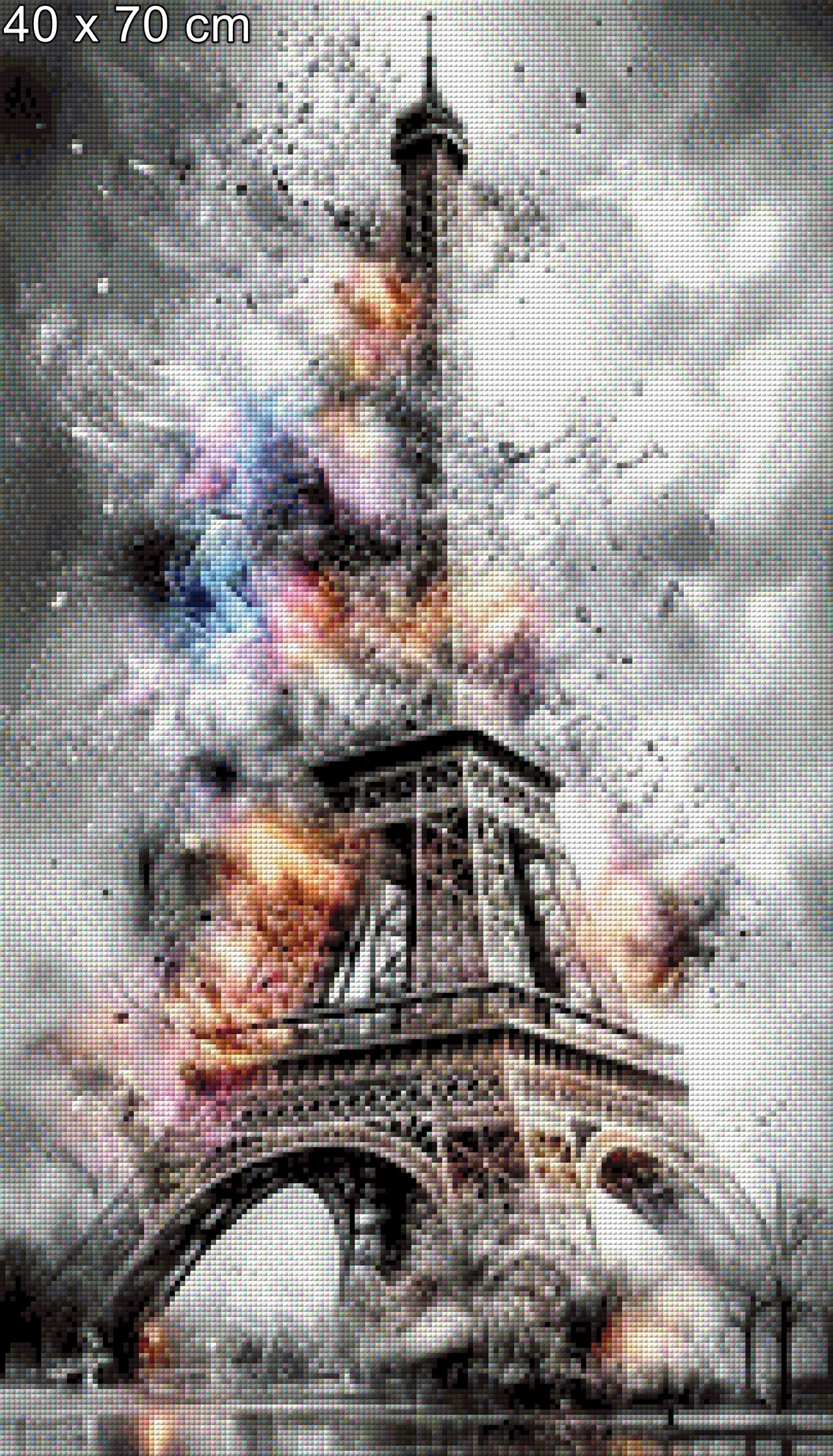 Diamond Painting Eiffelturm Paris Farben Wolken