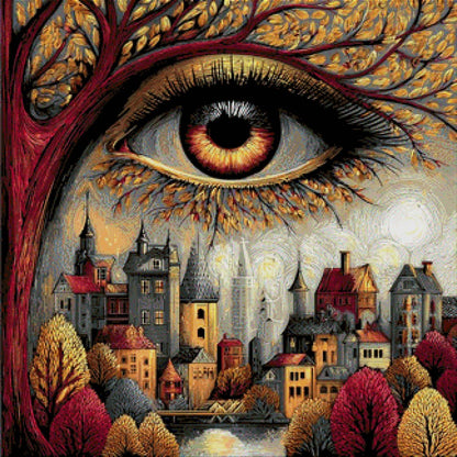 5D Diamond Painting - Stadt der Träumer