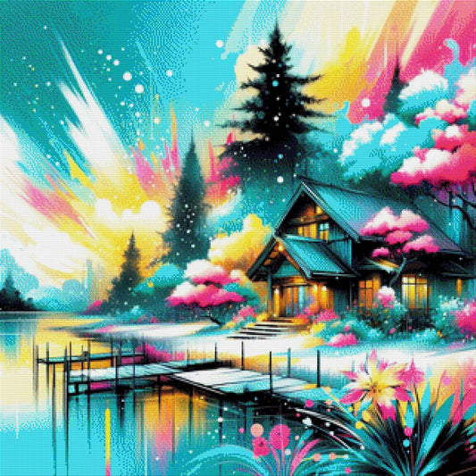 Haus am See - Diamond Painting