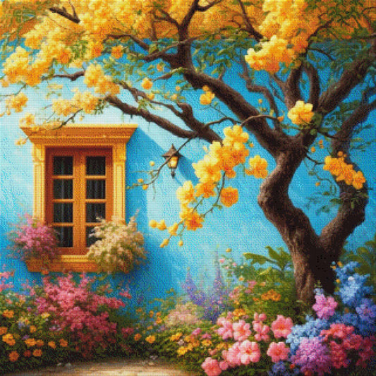 Gelbes Fenster - Diamond Painting
