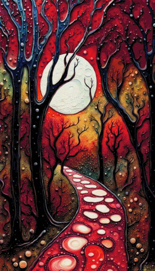 Der rote Weg - Diamond Painting