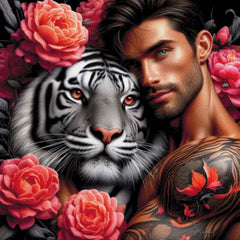 Andy with his Tiger - Diamond Painting