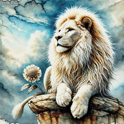 Weißer Löwe - Diamond Painting