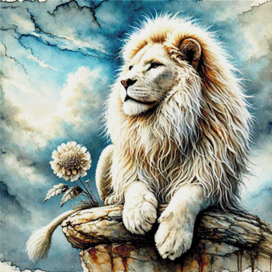 Weißer Löwe - Diamond Painting